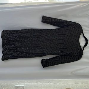 NWT black sequin cut out back cocktail dress